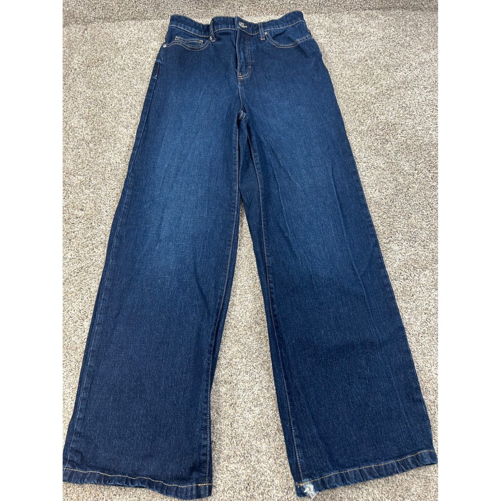 Free Assembly Womens High Rise Wide Leg Jeans Dark Wash Indigo Size 6 #0710
